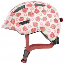 ABUS Kinder Fahrradhelm Smiley 3.0 mit LED Grösse S 45-50cm Erdbeere