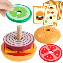 Burger-Sortieren, Stapelspielzeug aus Holz Montessori