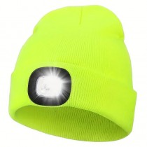 Beanie-Mütze mit LED Licht Universalgrösse Leuchtgelb