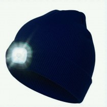 Beanie-Mütze mit LED Licht Universalgrösse Marine
