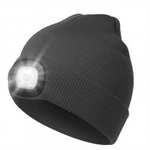 Beanie-Mütze mit LED Licht Universalgrösse Grau