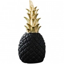 Ananas Dekoration Schwarz Gold 15cm