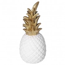 Ananas Dekoration Weiss Gold 18cm