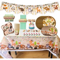 80-teiliges Party-Set Wald Tiere