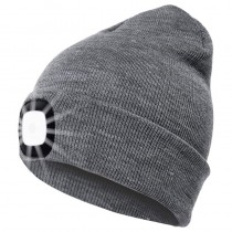 Beanie-Mütze mit LED Licht Universalgrösse Grau