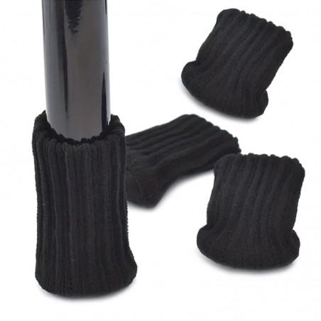 Stuhlsocken, Stuhlbeinsocken, 4 Stück, Schwarz