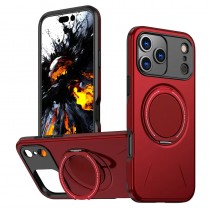 Stossfeste Handyhülle iPhone 17 Pro Max mit 360° Ring Rot