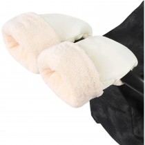 Warme Kinderwagen Handschuhe – Winddichte & extra dick gefütterte Handwärmer Off-White