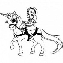 Little Girl on Unicorn  Wandtattoo