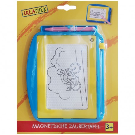 Creathek Maltafel magnetische Zaubertafel 17x13 cm Blau-Gelb