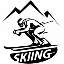 Aufkleber Skiing