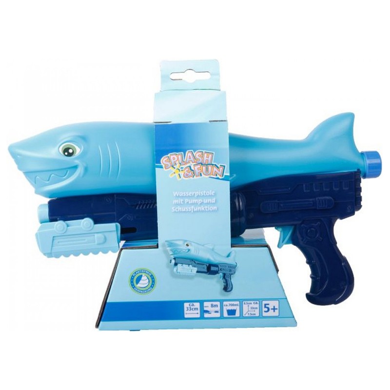 Splash & Fun Wasserpistole Shark Pump- und Schussfunktion, 33 cm