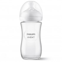 Philips Avent Babyflasche aus Glas Natural Response 240 ml ab 1 Monat (3 Loch)