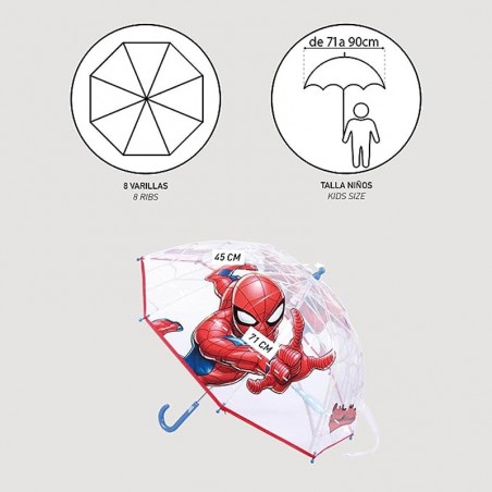 Spiderman Regenschirm transparent