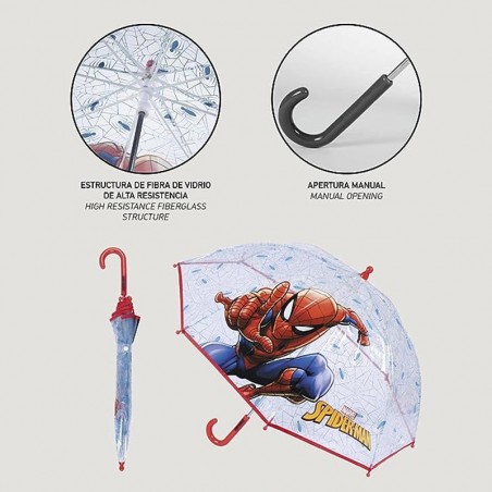 Spiderman Regenschirm transparent