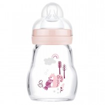 Mam Feel Good Babyflasche aus Glas 170ml Eichhörnchen Vogel